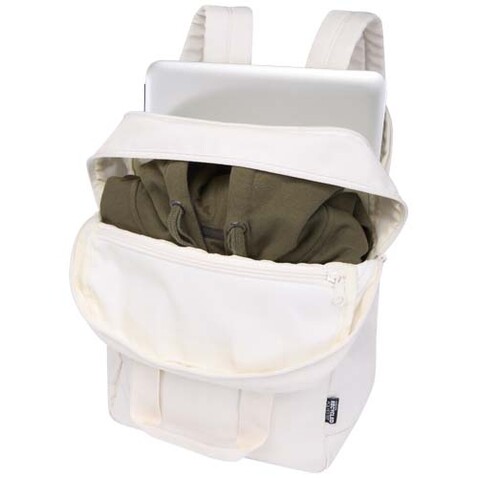 Trip 14" Aware™ Recycelter Laptop Rucksack 9 L, offwhite bedrucken, Art.-Nr. 12076202
