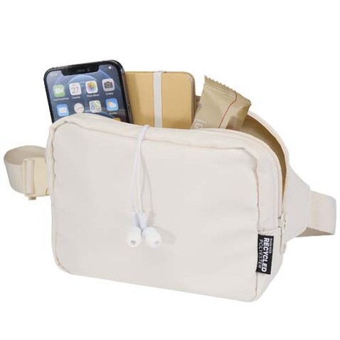 Trip Aware™ Recycelte Reisetasche mit Schultergurt 1 L, offwhite bedrucken, Art.-Nr. 12076402 Trip Aware™ Recycelte Reisetasche mit Schultergurt 1 L, offwhite bedrucken, Art.-Nr. 12076402