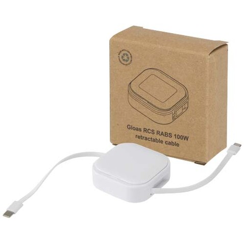 Gloas Aufrollbares 5 in 1 Kabel aus Recyclingmaterial mit Datensynchronisierung und 100 W Schnellladefunktion sowie Smartphone Toolkit, weiss bedrucken, Art.-Nr. 12444801 Gloas Aufrollbares 5 in 1 Kabel aus Recyclingmaterial mit Datensynchronisierung und 100 W Schnellladefunktion sowie Smartphone Toolkit, weiss bedrucken, Art.-Nr. 12444801