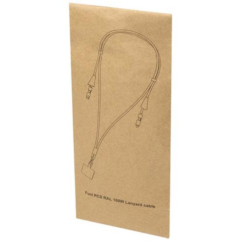 Funi 5 in 1 Lanyard Kabel aus recyceltem Kunststoff für Smartphones mit integrierter Datensynchronisierung und 100 W Schnellladefunktion, schwarz bedrucken, Art.-Nr. 12445390 Funi 5 in 1 Lanyard Kabel aus recyceltem Kunststoff für Smartphones mit integrierter Datensynchronisierung und 100 W Schnellladefunktion, schwarz bedrucken, Art.-Nr. 12445390