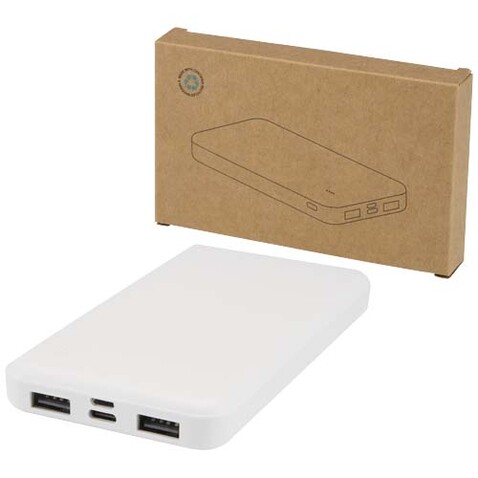 Intan 10 W 10.000 mAh Powerbank aus recyceltem Kunststoff, weiss bedrucken, Art.-Nr. 12445801 Intan 10 W 10.000 mAh Powerbank aus recyceltem Kunststoff, weiss bedrucken, Art.-Nr. 12445801