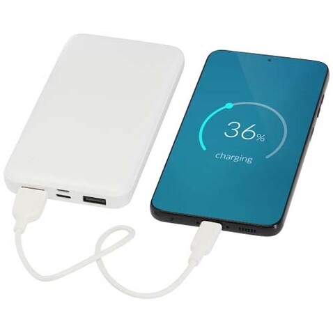 Intan 10 W 10.000 mAh Powerbank aus recyceltem Kunststoff, weiss bedrucken, Art.-Nr. 12445801 Intan 10 W 10.000 mAh Powerbank aus recyceltem Kunststoff, weiss bedrucken, Art.-Nr. 12445801