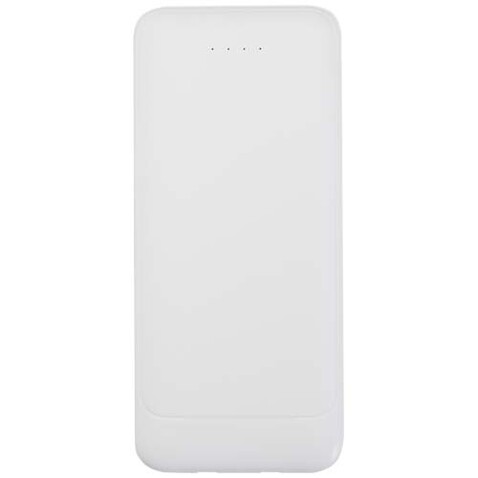 Adhil 10 W 10.000 mAh Powerbank aus recyceltem Kunststoff mit 2 integrierten Kabeln, weiss bedrucken, Art.-Nr. 12445901 Adhil 10 W 10.000 mAh Powerbank aus recyceltem Kunststoff mit 2 integrierten Kabeln, weiss bedrucken, Art.-Nr. 12445901