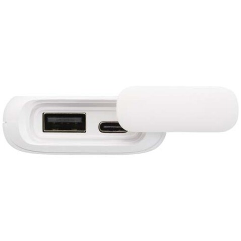 Alkes 12 W 5.000 mAh wasserfeste Powerbank aus recyceltem Kunststoff mit Karabinerhaken, weiss bedrucken, Art.-Nr. 12447001 Alkes 12 W 5.000 mAh wasserfeste Powerbank aus recyceltem Kunststoff mit Karabinerhaken, weiss bedrucken, Art.-Nr. 12447001