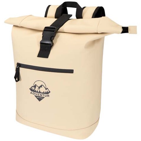 Resi Plus 15" GRS-recycelter Rolltop Rucksack 18 L, Oatmeal bedrucken, Art.-Nr. 13009307 Resi Plus 15" GRS-recycelter Rolltop Rucksack 18 L, Oatmeal bedrucken, Art.-Nr. 13009307