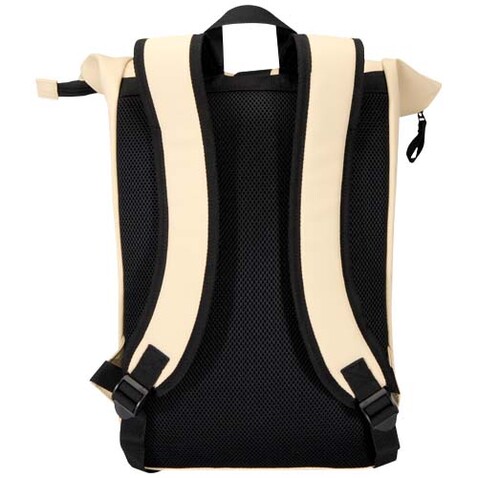 Resi Plus 15" GRS-recycelter Rolltop Rucksack 18 L, Oatmeal bedrucken, Art.-Nr. 13009307 Resi Plus 15" GRS-recycelter Rolltop Rucksack 18 L, Oatmeal bedrucken, Art.-Nr. 13009307