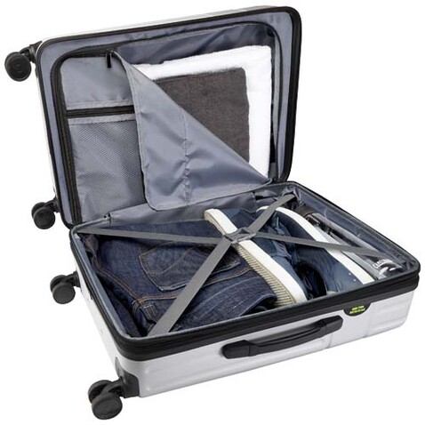 Rover 24" GRS-recycelter, erweiterbarer Trolley 70 L, silber bedrucken, Art.-Nr. 13009781 Rover 24" GRS-recycelter, erweiterbarer Trolley 70 L, silber bedrucken, Art.-Nr. 13009781