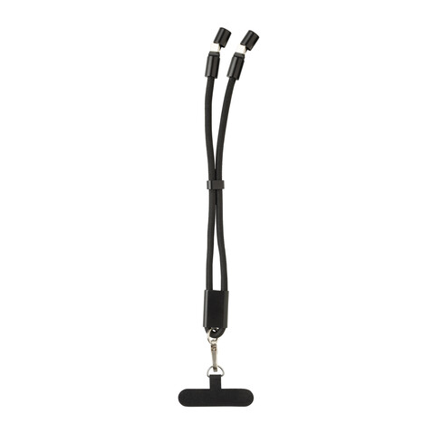 LoopAmp 60W Handgelenksband für Smartphones aus RCS rPET schwarz bedrucken, Art.-Nr. P302.5701