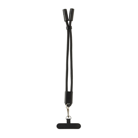 LoopAmp 60W Handgelenksband für Smartphones aus RCS rPET schwarz bedrucken, Art.-Nr. P302.5701