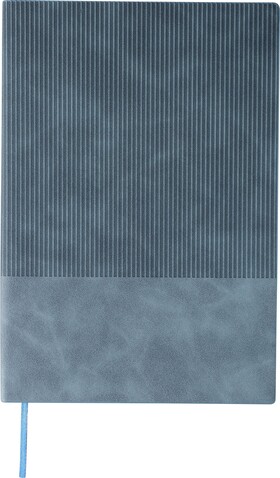 Notizbuch Elian | Recyceltes Kunstleder | A5 | Liniert – Hellblau bedrucken, Art.-Nr. 018999999_1274007