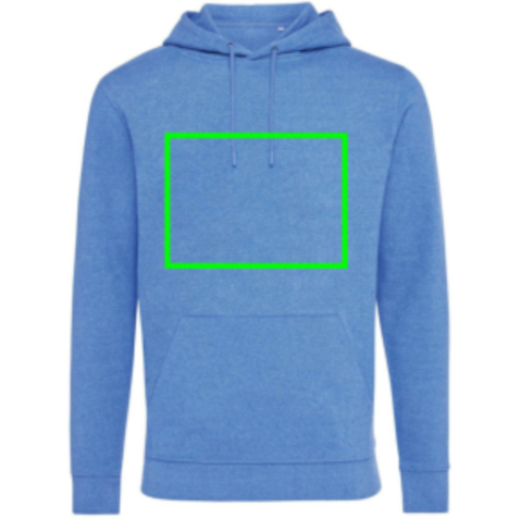 IQONIQ Torres ungefärbter Hoodie aus recycelter Baumwolle heather blue bedrucken, Art.-Nr. T9401.024.M IQONIQ Torres ungefärbter Hoodie aus recycelter Baumwolle heather blue bedrucken, Art.-Nr. T9401.024.M