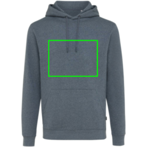 IQONIQ Torres ungefärbter Hoodie aus recycelter Baumwolle heather navy bedrucken, Art.-Nr. T9401.016.XXS
