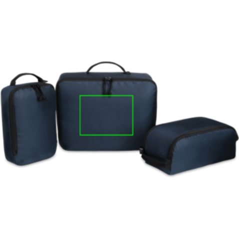 Renew AWARE™ rPET 3-teiliges Packing-Cube-Set navy blau bedrucken, Art.-Nr. 101038-410