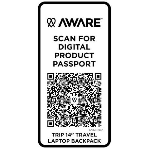 Trip 14" Aware™ Recycelter Laptop Rucksack 9 L, offwhite bedrucken, Art.-Nr. 12076202