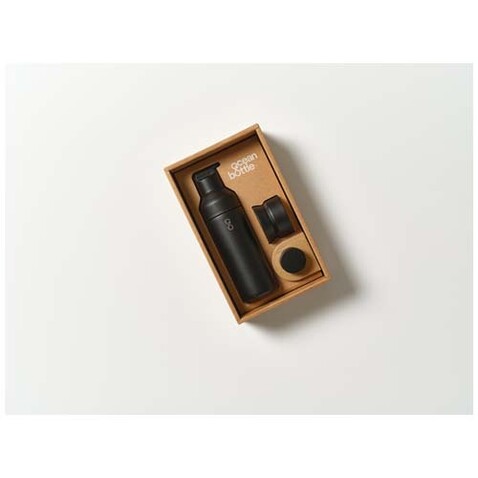 Ocean Bottle 500 ml 3 in 1 Set, Obsidian Black bedrucken, Art.-Nr. 11318590