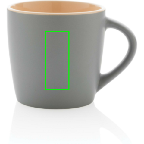 Keramiktasse innen coloriert, 300ml braun, grau bedrucken, Art.-Nr. P434.009 Keramiktasse innen coloriert, 300ml braun, grau bedrucken, Art.-Nr. P434.009