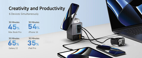 Urban Vitamin Sacramento 105W GaN Charger mit einz. Kabeln grau, schwarz bedrucken, Art.-Nr. P309.5402 Urban Vitamin Sacramento 105W GaN Charger mit einz. Kabeln grau, schwarz bedrucken, Art.-Nr. P309.5402