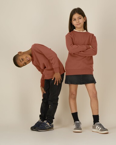 Mini Changer 2.0 - Das Iconic Kinder-Sweatshirt - Heritage Brown - 3-4/98-104cm bedrucken, Art.-Nr. STSK181C73003