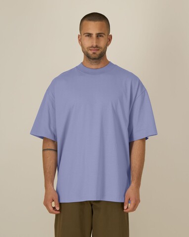 Blaster 2.0 - Das Oversized Unisex-T-Shirt mit Stehkragen - Violet - XL bedrucken, Art.-Nr. STTU959C1341X