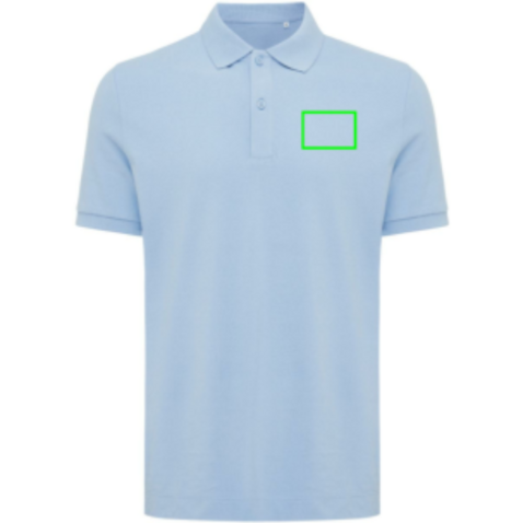 IQONIQ Yosemite Piqué-Poloshirt aus recycelter Baumwolle sky blue bedrucken, Art.-Nr. T9200.022.L