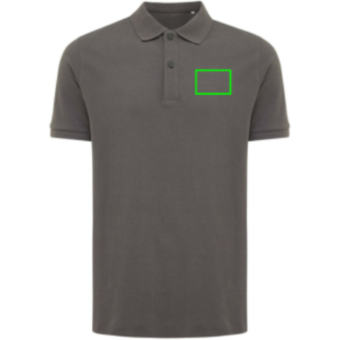 IQONIQ Yosemite Piqué-Poloshirt aus recycelter Baumwolle anthrazit bedrucken, Art.-Nr. T9200.019.S