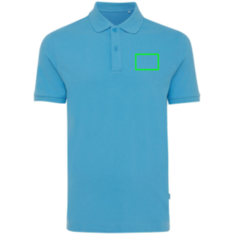 IQONIQ Yosemite Piqué-Poloshirt aus recycelter Baumwolle tranquil blue bedrucken, Art.-Nr. T9200.010.XXS