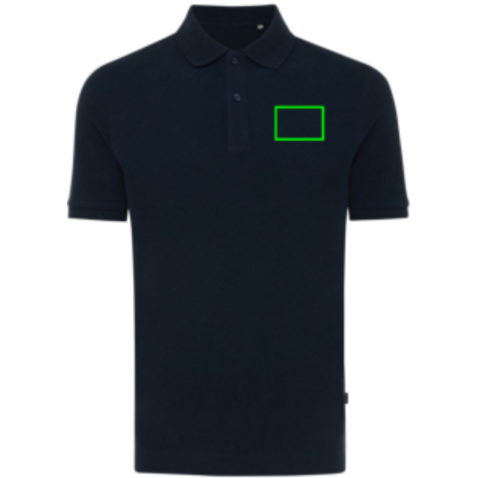 IQONIQ Yosemite Piqué-Poloshirt aus recycelter Baumwolle navy blau bedrucken, Art.-Nr. T9200.002.XXS