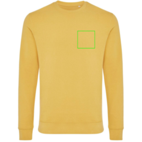 IQONIQ Zion Rundhals-Sweater aus recycelter Baumwolle ochre yellow bedrucken, Art.-Nr. T9300.021.XXL IQONIQ Zion Rundhals-Sweater aus recycelter Baumwolle ochre yellow bedrucken, Art.-Nr. T9300.021.XXL