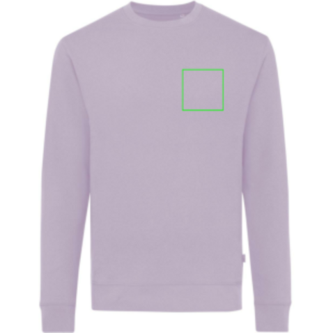 IQONIQ Zion Rundhals-Sweater aus recycelter Baumwolle lavender bedrucken, Art.-Nr. T9300.011.XXL