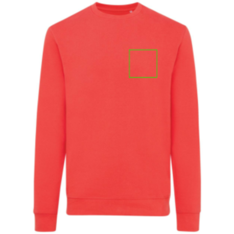IQONIQ Zion Rundhals-Sweater aus recycelter Baumwolle luscious red bedrucken, Art.-Nr. T9300.008.M IQONIQ Zion Rundhals-Sweater aus recycelter Baumwolle luscious red bedrucken, Art.-Nr. T9300.008.M