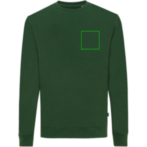 IQONIQ Zion Rundhals-Sweater aus recycelter Baumwolle forest green bedrucken, Art.-Nr. T9300.005.S IQONIQ Zion Rundhals-Sweater aus recycelter Baumwolle forest green bedrucken, Art.-Nr. T9300.005.S