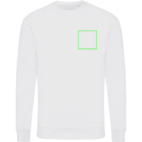 IQONIQ Zion Rundhals-Sweater aus recycelter Baumwolle recycled white bedrucken, Art.-Nr. T9300.004.XXXL