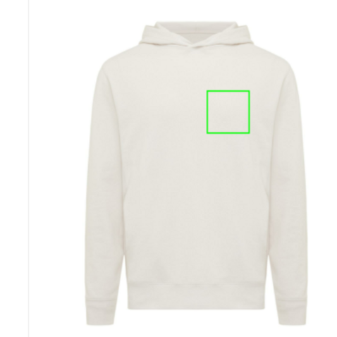 IQONIQ Yengo Hoodie mit Seitentaschen aus rec. Baumwolle ivory white bedrucken, Art.-Nr. T9405.040.XXXL