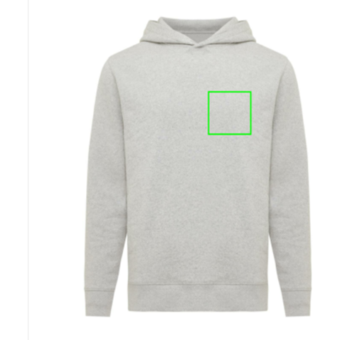 IQONIQ Yengo Hoodie mit Seitentaschen aus rec. Baumwolle light heather grey bedrucken, Art.-Nr. T9405.032.5XL