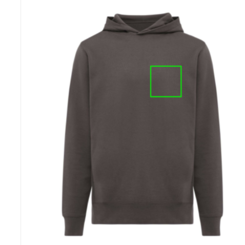 IQONIQ Yengo Hoodie mit Seitentaschen aus rec. Baumwolle anthrazit bedrucken, Art.-Nr. T9405.019.XXXL