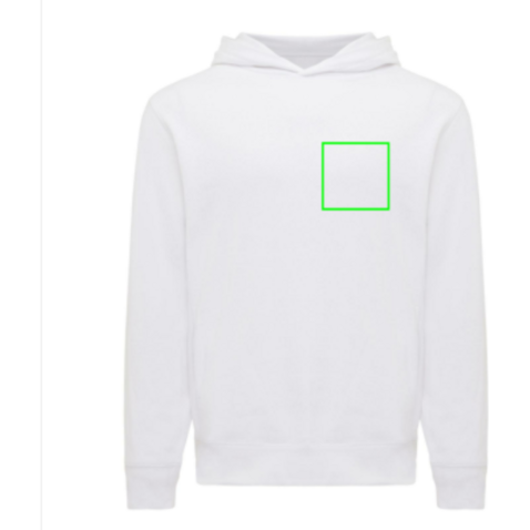 IQONIQ Yengo Hoodie mit Seitentaschen aus rec. Baumwolle recycled white bedrucken, Art.-Nr. T9405.004.L