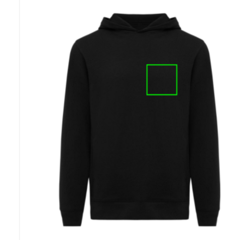 IQONIQ Yengo Hoodie mit Seitentaschen aus rec. Baumwolle schwarz bedrucken, Art.-Nr. T9405.001.M IQONIQ Yengo Hoodie mit Seitentaschen aus rec. Baumwolle schwarz bedrucken, Art.-Nr. T9405.001.M