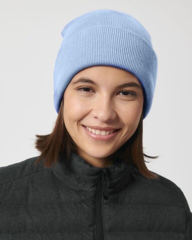 Rib Beanie - Der Rippstrick-Beanie - Blue Soul - OS bedrucken, Art.-Nr. STAU772C149OS