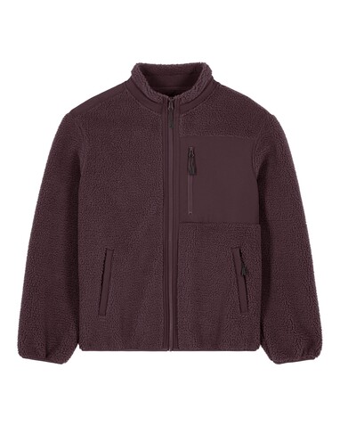 Brooker - Die Relaxed Unisex-Sherpajacke - Red Brown - M bedrucken, Art.-Nr. STJU248C1161M