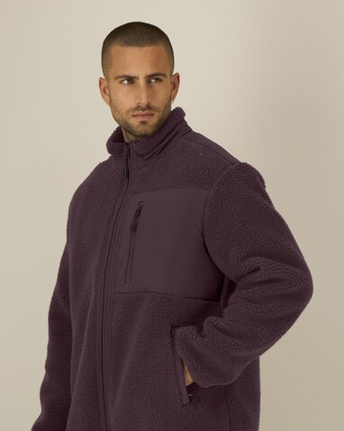 Brooker - Die Relaxed Unisex-Sherpajacke - Red Brown - XS bedrucken, Art.-Nr. STJU248C116XS