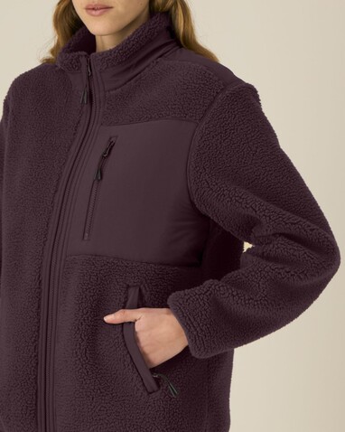 Brooker - Die Relaxed Unisex-Sherpajacke - Red Brown - XS bedrucken, Art.-Nr. STJU248C116XS