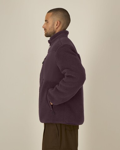 Brooker - Die Relaxed Unisex-Sherpajacke - Red Brown - XXS bedrucken, Art.-Nr. STJU248C1162S