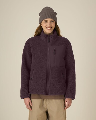 Brooker - Die Relaxed Unisex-Sherpajacke - Red Brown - XL bedrucken, Art.-Nr. STJU248C1161X