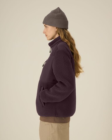 Brooker - Die Relaxed Unisex-Sherpajacke - Red Brown - M bedrucken, Art.-Nr. STJU248C1161M