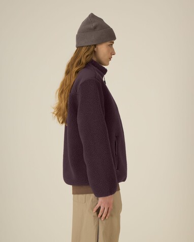 Brooker - Die Relaxed Unisex-Sherpajacke - Red Brown - M bedrucken, Art.-Nr. STJU248C1161M