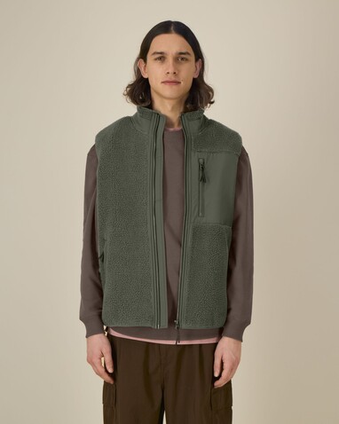 Liner - Die Unisex-Sherpaweste - Khaki - XXS bedrucken, Art.-Nr. STJU249C2232S