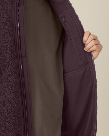 Liner - Die Unisex-Sherpaweste - Red Brown - L bedrucken, Art.-Nr. STJU249C1161L