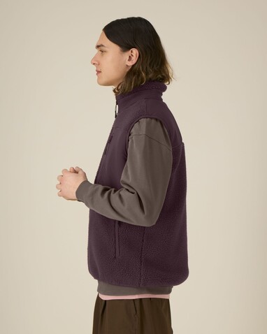 Liner - Die Unisex-Sherpaweste - Red Brown - L bedrucken, Art.-Nr. STJU249C1161L