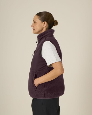 Liner - Die Unisex-Sherpaweste - Red Brown - L bedrucken, Art.-Nr. STJU249C1161L