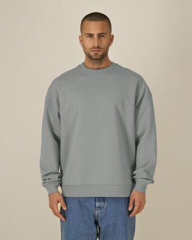 Radder 2.0 - Das Oversized Rundhals-Unisex-Sweatshirt - Misty Grey - XL bedrucken, Art.-Nr. STSU208C1381X